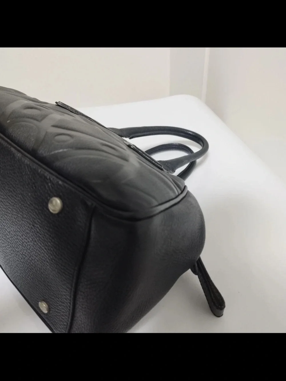 Vivienne Westwood Black Embossed Leather Satchel